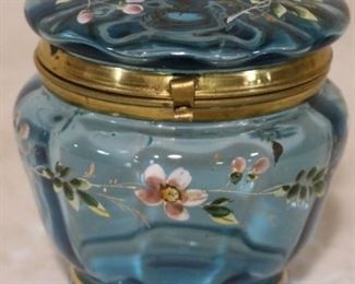 Enamel painted glass dresser box