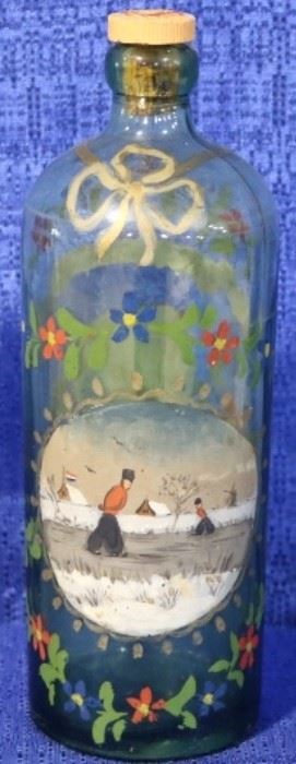 Painted wine bottle
