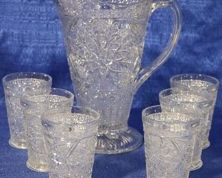 Pressed glass water set