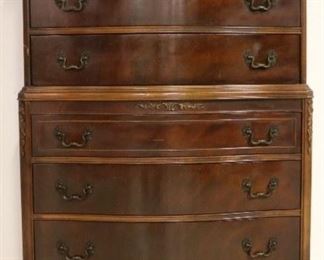 Chippendale claw foot chest on chest