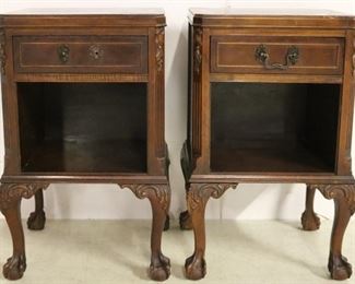 Pair Chippendale bedside stands