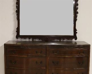 Chippendale dresser w/ carved mirror