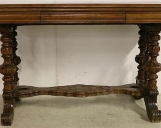 Walnut library table w/ drawer