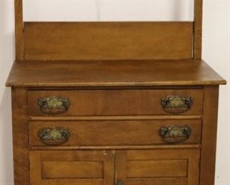 Oak washstand w/ towel bar