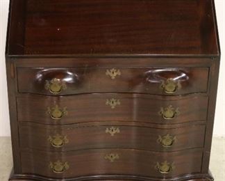Oxbow front Chippendale secretary by Maddox