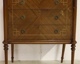French satinwood chest w/ marble top