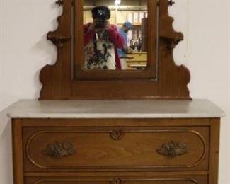 Victorian marble top chest w/ mirror