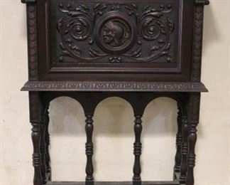 Jacobean heavily carved secretary