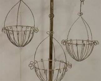 White pole with baskets