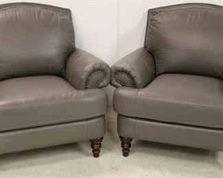Gray Leather Lazzaro chairs