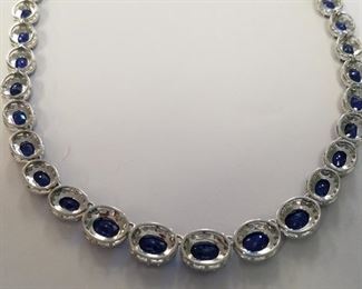 14K Sapphire & diamond necklace App$29,600