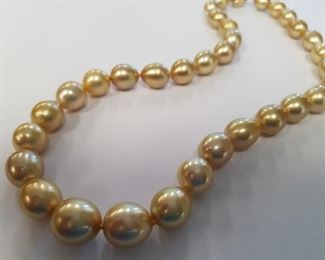 Golden South Sea pearl necklace App $11,250