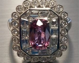 14K Pink sapphire & diamond ring App $8,800