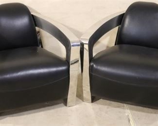 Lazzaro leather and chrome chairs