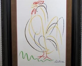Rooster silkscreen by Pablo Picasso
