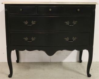 Marble top French chest