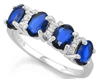 Sapphire .925 Sterling ring sz 6