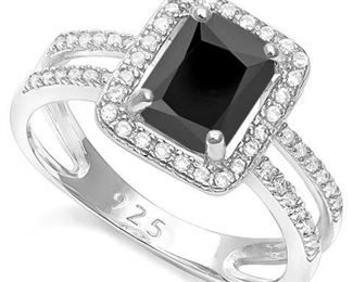 Black Spinel .925 sterling ring sz 6