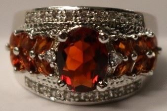 Garnet Gemstone .925 sterling ring sz 7