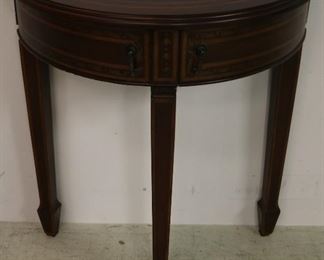Unusual demilune inlaid table