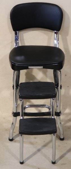 Chrome chair w/ stool