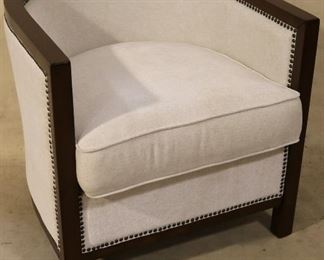 Barrel arm chair w/ nail head trim