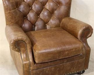 Lazzaro tufted leather arm chair