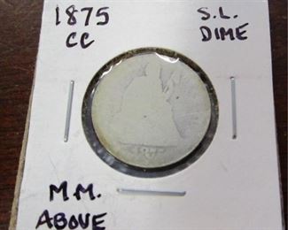 1875 Carson City seated liberty dime