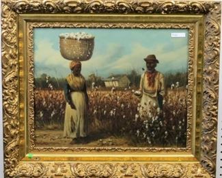 Man & Woman in cotton field by W A Walker