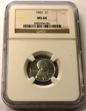 1943 MS66 Lincoln Cent