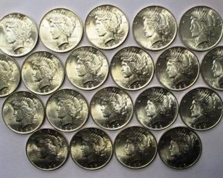 1923 Peace silver dollars