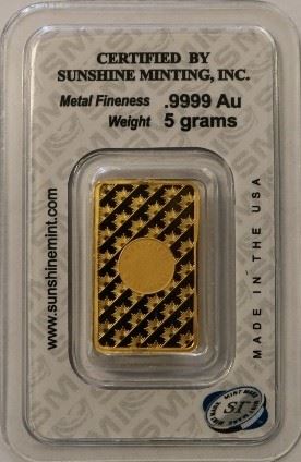 5 gram carded gold bar