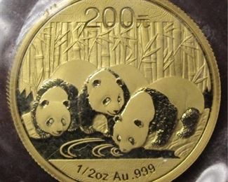 China 1/2 oz Gold proof