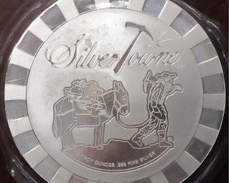 Silver Towne 5 oz Silver poker chip