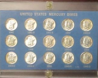 1941-1945S Mercury Dime Set