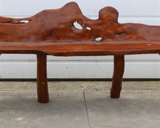 teak drift wood bench