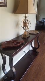 Hall/Sofa Table with large table lamp