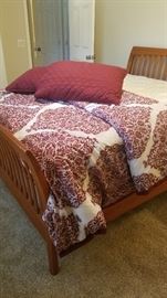 Queen Sleigh bed with plush mattress