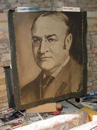 This oil cloth silk screen type photo is from WWII of German scientist 