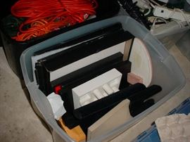 Several tubs of jewelry displays