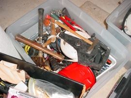 Several Tupperware tubs full of ever kind of hand tool you can think of...