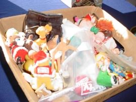 This is a bad picture, but this is a large collection of old ornaments, several series of Nursery rhymes, Disney characters, Winnie the Pooh, and others