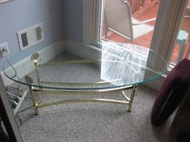 Nice glass and iron coffee table
