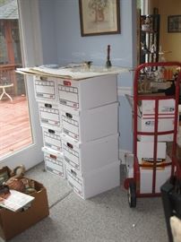 These are boxes of older books that have been in storage, yet to be unpacked