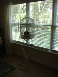 Metal hanging bird cage with stand $150.00