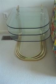 Glass & chrome end table.