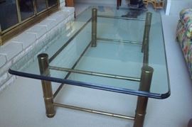 Glass & chrome coffee table.