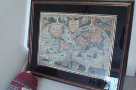 Vintage framed map.