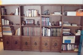 Bookcase units, books & misc items.