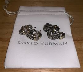 DAVID YURMAN DIAMOND PAVE’ SHRIMP EARRINGS AND DAVID YURMAN STERLING/14K EARRINGS!
